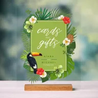 Watercolor Tropical Toucan Cards Gifts Green ID577 Acrylic Sign