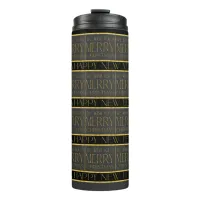 Black Gold Christmas Pattern#35b ID1009 Thermal Tumbler