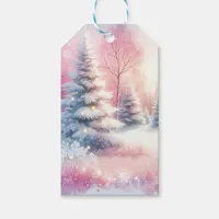 Pink Winter Wonderland Christmas Gift Tags