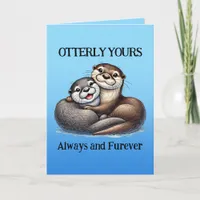 Cute Otterly Yours Always and Furever Thank You Card