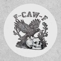 Gothic Funny F-Caw-F Humor Crow Essential Retro St Patch