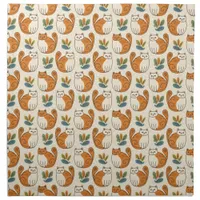Orange and White Cats Naive Art Style Cloth Napkin
