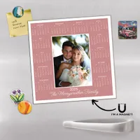 2025 Modern Rose Pink Photo Magnetic Calendar