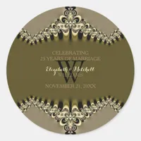 Modern Vintage Lace Wedding Special Events Classic Round Sticker