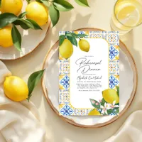 Mediterranean Charm Lemon Italian Rehearsal Dinner Invitation