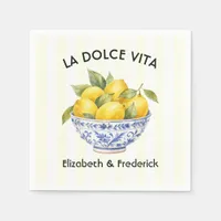 La Dolce Vita Amalfi Coast Lemon Italian Wedding Napkins