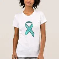 Teal Awareness Ribbon Hope Faith Strength T-Shirt