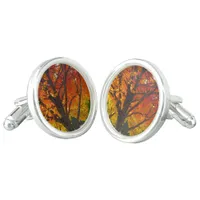 Autumn Leaves of Yellow and Orange Photo Cufflinks