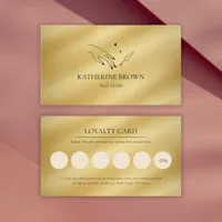 Client Reward Minimalist Logo Gold Nail Artist Loyalty Card