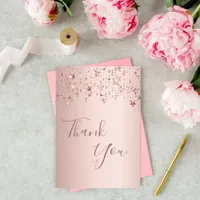 Thank you birthday rose gold sparkling stars