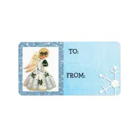 Vintage Angel Snowflake Christmas Gift Tag