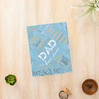 Best Ever Dad Word Cloud Blue ID263 Mini Binder