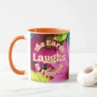 Orange Floral Mug, Famous Quotes Mug