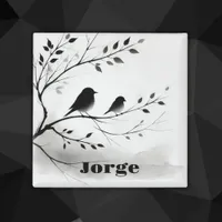 Simple Black and White Birds Perching in Trees |  Magnet