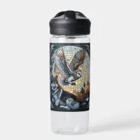 Owl and Wolf Mosaic Nature Ai Art Personalized Water Bottle