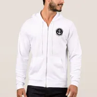 Nautical Anchor Rope Blac Custom Captain Boat Name Hoodie
