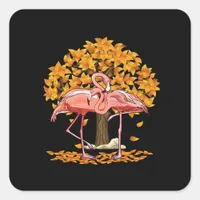 It’s Fall Y’all Flamingo Autumn Style Square Sticker