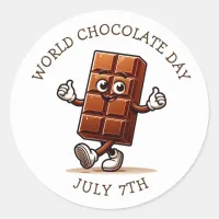 July 7th is World Chocolate Day Classic Round Sticker