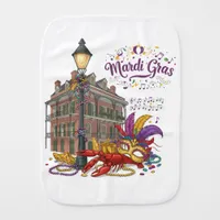 Mardi Gras Baby Burp Cloth