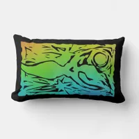 Goddess in blue and green lumbar pillow