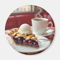 Cherry Pie, Vanilla Ice Cream & Coffee  Magnet