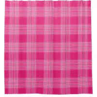 Gingham Checkered Pink and White Shower Curtain