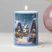 Charming snowy Christmas village  Pillar Candle