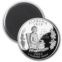 Faux Alabama State Quarter Spirit of Courage Magnet