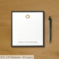 Elegant Lined Black and Gold Branded Notepad