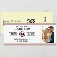 Dusty Rose, Muted Sage & Cream Cinema Wedding Invitation