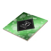 Elegant 20th Emerald Wedding Anniversary Ceramic Tile