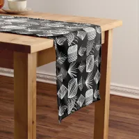 Bold Caribbean Tribal Mudcloth – Black & White,  Short Table Runner