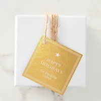 Happy Holidays Elegant Gold Modern Chic Greek Key Foil Favor Tags