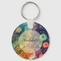 Beautiful Whimsical Colorful Back to School  Keychain