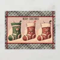 Merry Christmas Stockings Postcard