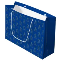 Abstract Sparkling Gold, Blue Christmas Tree Large Gift Bag