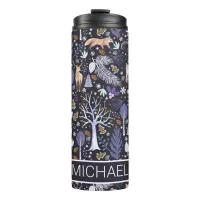 Winter Woodland Violet/Gold ID785 Thermal Tumbler