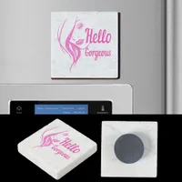 Hello Gorgeous Lovely Lady Face Drawing Typography Stone Magnet