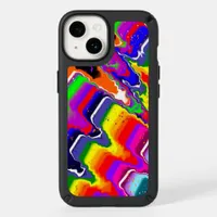 Rainbow Blip Color Burst Fluid Art Speck iPhone 14 Case