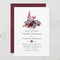 Burgundy and Navy Rehearsal Dinner Wine Tasting Invitation