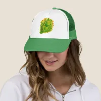 Cute Green Frog Artwork Painting Trucker Hat