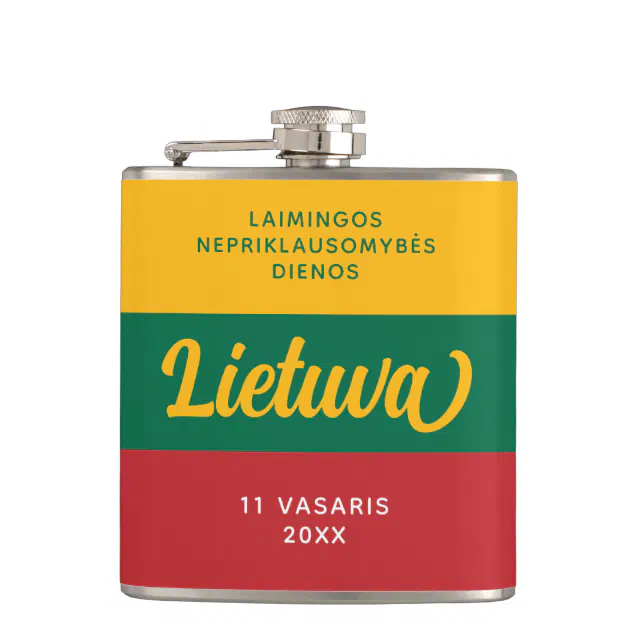 Lithuania Independence Day National Flag Flask