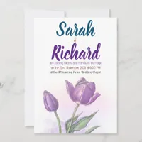 Elegant Watercolor Tulip Wedding Invitation