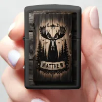 Matthew's Moose Forest Sign Zippo Lighter