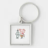 Tis The Season Retro Milk And Cookie Christmas Keychain