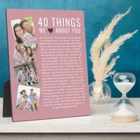 40 Things We Love About You | Birthday List Plaque