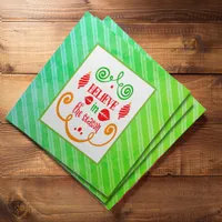 Believe in the Season, Christmas Holiday Cloth Napkin