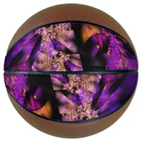 Modern fractal in black and purple basketball