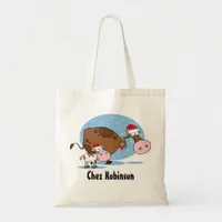 Cute Christmas Cows Tote Bag