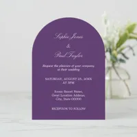 Elegant Dark Purple Arch Wedding Invitation